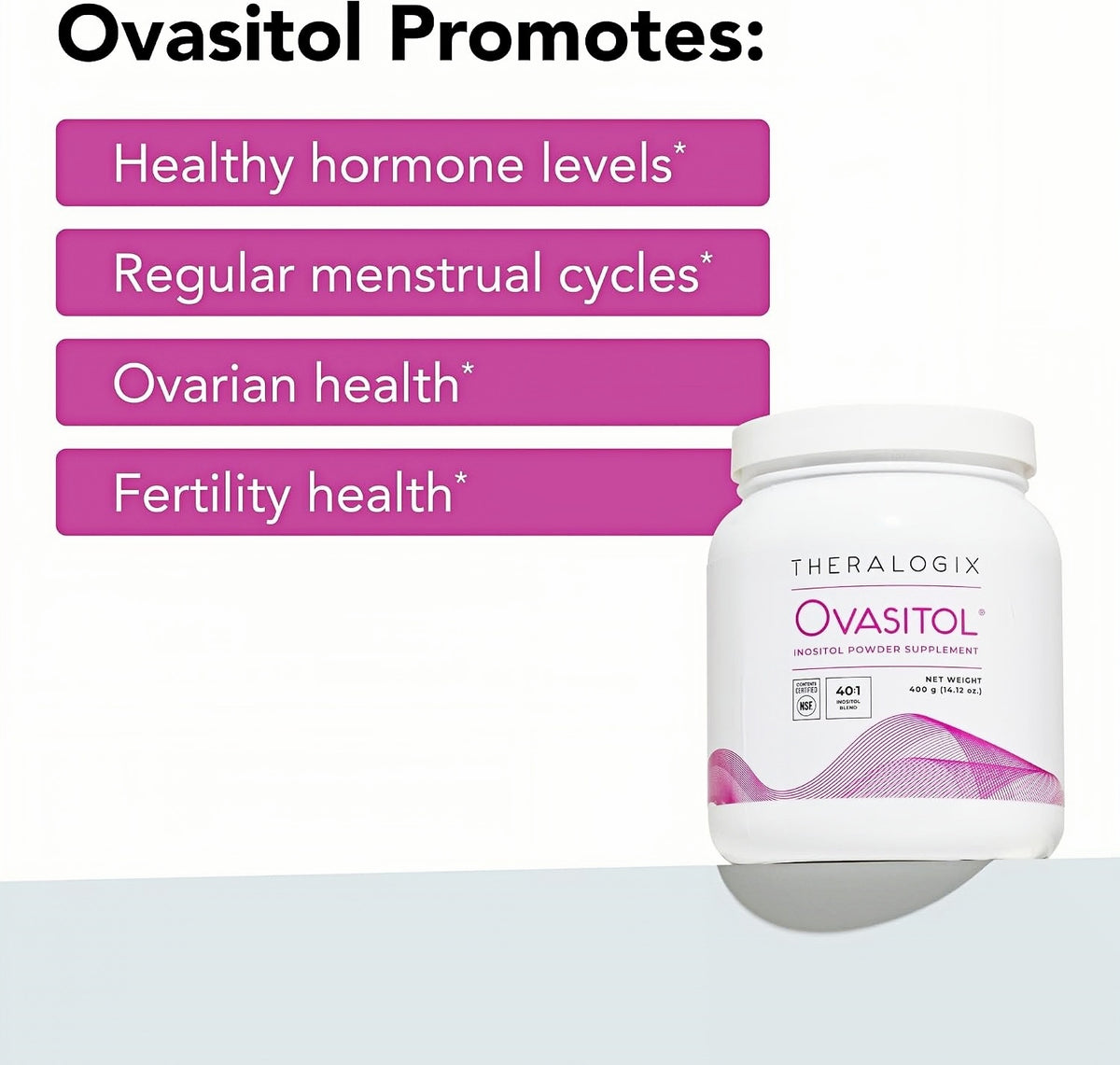 Theralogix Ovasitol Canister – Fertility & Hormone Health, NSF Certified